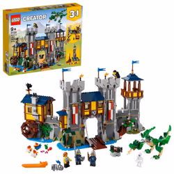 LEGO Creator 3 in 1 Medieval Castle Toy Transforms from Castle to Tow