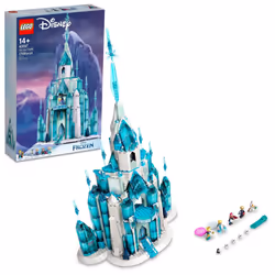 LEGO Disney Princess The Ice Castle Building Toy 43197 with Frozen Anna and Elsa Mini Doll Figures and Olaf Figure Disney C ...