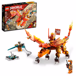 LEGO NINJAGO Kais Fire Dragon EVO Toy 71762 for Kids with Cobra & Boa
