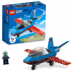 LEGO City Great Vehicles Stunt Plane 60323 Jet Airplane Toy 2022 Building Set Gifts for Kids Boys and Girls 5 Plus Years O ...
