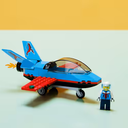 LEGO City Great Vehicles Stunt Plane 60323 Jet Airplane Toy  2022 Building Set  Gifts for Kids  Boys and Girls 5 Plus Years Old with Pilot Minifigure