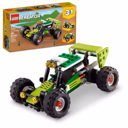 LEGO Creator 3 in 1 Off-Road Buggy Transforms to 3 Different Construction Vehicles from Skid Loader Digger to ATV Car Toy to ...