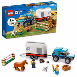 LEGO 60327 City Great Vehicles Horse Transporter Set with SUV Toy Car Trailer Horse Figure and Jump Gifts for Kids Boys ...