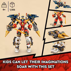 LEGO NINJAGO Ninja Ultra Combo Mech 4 in 1 Set 71765 with Toy Car  Jet Plane and Tank Toys Plus 7 Minifigures