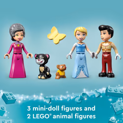 LEGO Disney Princess Cinderella and Prince Charming's Castle 43206 Doll House  Buildable Toy with 3 Mini Dolls  Plus Gus Gus and Lucifer Figures - Additional view 4