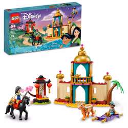 LEGO Disney Princess Jasmine and Mulan Adventure 43208 Palace Set  Aladdin & Mulan Buildable Toy with Horse and Tiger Figures ...