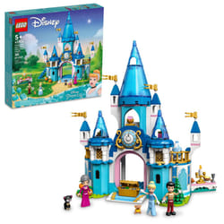LEGO Disney Princess Cinderella and Prince Charming's Castle 43206 Doll House  Buildable Toy with 3 Mini Dolls  Plus Gus Gus and Lucifer Figures