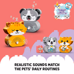 LEGO DUPLO My First Puppy & Kitten with Sounds 10977 Pet Animal Toys for Toddlers 1 .5-3 Years Old  Early Development Set with Large Bricks