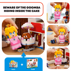LEGO Super Mario Peachs Castle Expansion Set 71408  Buildable Game Toy  Gifts for Kids Aged 8 Plus with Time Block Plus Bowser and Toadette Figures  t
