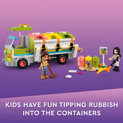 LEGO Friends Recycling Truck Toy 41712 - Set Includes Garbage Sorting Bins  Emma and River Mini Dolls  Educational Learning Toys for Kids 6+ Years Old
