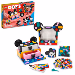 LEGO DOTS Disney Mickey & Minnie Mouse Back-to-School Project Box 41964 6in1 Toy Arts and Crafts Building Set with Bag Tags ...