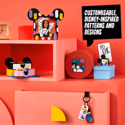 LEGO DOTS Disney Mickey & Minnie Mouse Back-to-School Project Box 41964 6in1 Toy Arts and Crafts Building Set with Bag Tags  Sticker Patch and Desk Ti