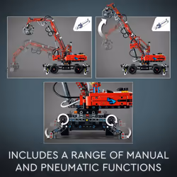 LEGO Technic Material Handler Crane 42144 Building Toy Set for Kids  B