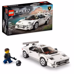 Lego Speed Champions Lamborghini Countach 76908  Race Car Toy Model Replica  Collectible Building Set with Racing Driver Mini ...