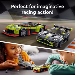 LEGO Speed Champions Aston Martin Valkyrie AMR Pro & Vantage GT3 2 Collectible Model 76910 - Race Car and Toy Set  Includes 2 Driver Minifigures  Grea