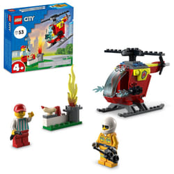 LEGO City Fire Helicopter Toy 60318 for Preschool Kids  Boys and Girls 4 Plus Years Old  with Firefighter Minifigure & Starter Brick
