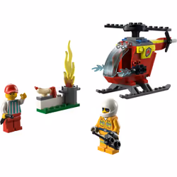 LEGO City Fire Helicopter Toy 60318 for Preschool Kids  Boys and Girls 4 Plus Years Old  with Firefighter Minifigure & Starter Brick - Additional view 4