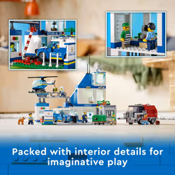 LEGO City Police Station with Van  Garbage Truck & Helicopter Toy 60316  Gifts for 6 Plus Year Old Kids  Boys & Girls with 5 Minifigures and Dog Toy