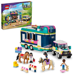 LEGO Friends Horse Show Trailer 41722  Horse Toy for 8 Plus Year Old Girls and Boys with 2 Horses  SUV Car and Riding Accessories  Animal Playset  Gif