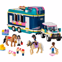 LEGO Friends Horse Show Trailer 41722  Horse Toy for 8 Plus Year Old Girls and Boys with 2 Horses  SUV Car and Riding Accessories  Animal Playset  Gif