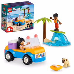 LEGO Friends Beach Buggy Fun 41725 Building Toy Set Creative Fun for Toddlers Ages 4+ with 2 Mini-Dolls Pet Dog and Dolphi ...