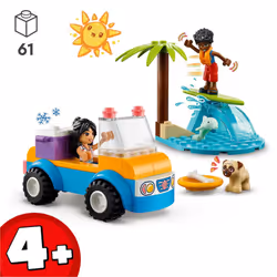 LEGO Friends Beach Buggy Fun 41725 Building Toy Set  Creative Fun for Toddlers Ages 4+  with 2 Mini-Dolls  Pet Dog and Dolphin Figures  a Beach Buggy
