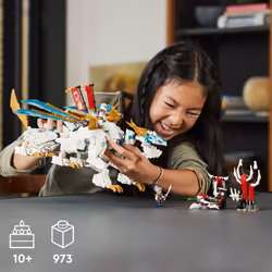 LEGO NINJAGO Zanes Ice Dragon Creature 71786  2in1 Dragon Toy to Actio - Additional view 4