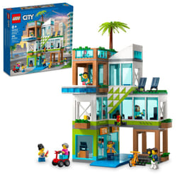 LEGO My City Apartment Building 60365 Toy Set with Connecting Three Floor Room Modules  Includes a Mobility Scooter  Bike and 6 Minifigures for Imagin