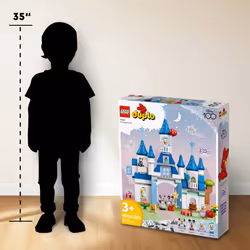 LEGO DUPLO Disney 3in1 Magic Castle Building Set for Family Play with 5 Disney Figures Including Mickey  Minnie  and Their Friends  Magical Disney 100
