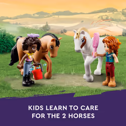 Lego Friends Autumns Horse Stable 41745 Building Toy  Role-Play Fun for Kids Ages 7+  with 2 Mini-Dolls and 2 Horses  Carriage and Riding Accessories