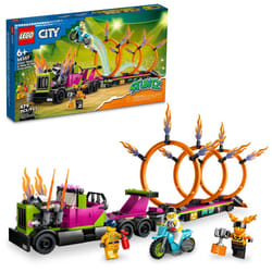 LEGO City Stuntz Stunt Truck & Ring of Fire Challenge 60357 with Flywheel-Powered Motorcycle Toy and Minifigures  Fun Gift for Kids Ages 6 Plus  2023