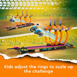LEGO City Stuntz Stunt Truck & Ring of Fire Challenge 60357 with Flywheel-Powered Motorcycle Toy and Minifigures  Fun Gift for Kids Ages 6 Plus  2023