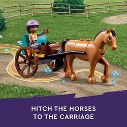 LEGO Friends Autumns Horse Stable Building Toys - Horse Toys for Girls & Boys  Ages 7+ - Includes 2 Minifigures  2 Horses  Carriage  & More - Gift Ide