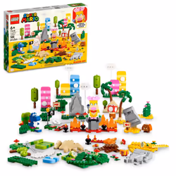 LEGO Super Mario Creativity Toolbox Maker Set 71418 Create Your Own Levels with Figures Grass Desert and Lava Builds Star ...
