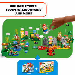 LEGO Super Mario Creativity Toolbox Maker Set 71418  Create Your Own Levels with Figures  Grass  Desert and Lava Builds  Starter Course Expansion  Toy