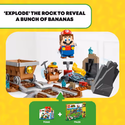 LEGO Super Mario Diddy Kong's Mine Cart Ride Expansion Set 71425  Collectible Building Toy with Brick Built Funky Kong Figure  Super Mario Gift Set fo - Additional view 4