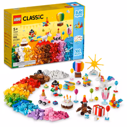 LEGO Classic Creative Party Box Bricks Set 11029 Family Games to Play Together Includes 12 Mini-Build Toys: Teddy Bear Clo ...