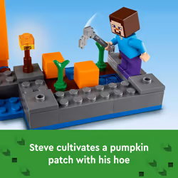 LEGO Minecraft The Pumpkin Farm - Building Toy for Kids Age 8+ - Toy for Boys  Girls  & Gamers W/Steve Minifigure  Witch  & More - 21248 - Additional view 4