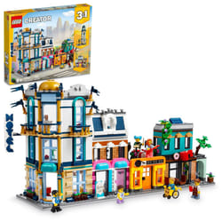 LEGO Creator Main Street 31141 Building Toy Set  3 in 1 Features a Toy City Art Deco Building  Market Street Hotel  Caf? Music Store and 6 Minifigures