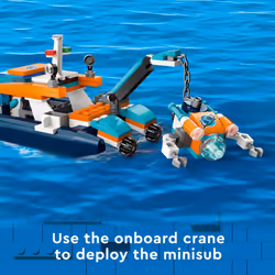 LEGO City Explorer Diving Boat 60377 Ocean Building Toy  Includes a Coral Reef Setting  Mini-Submarine  3 Minifigures and Manta Ray  Shark  Crab  2 Fi - Additional view 4