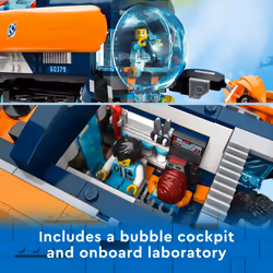 LEGO City Deep-Sea Explorer Submarine 60379 Building Toy Set  Ocean Submarine Playset with Shipwreck Setting  6 Minifigures and 3 Shark Figures for Im