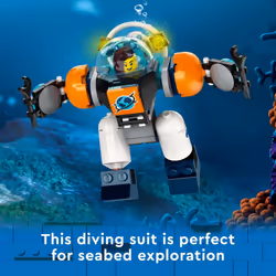LEGO City Deep-Sea Explorer Submarine 60379 Building Toy Set  Ocean Submarine Playset with Shipwreck Setting  6 Minifigures and 3 Shark Figures for Im - Additional view 4