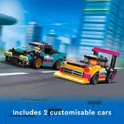 LEGO City Custom Car Garage 60389  Toy Garage Building Set with 2 Customizable Cars and Car Accessories  Pretend Play Mechanic Toy with 4 Minifigures