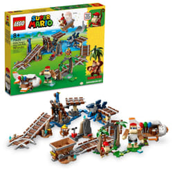 LEGO Super Mario Diddy Kong's Mine Cart Ride Expansion Set 71425  Collectible Building Toy with Brick Built Funky Kong Figure  Super Mario Gift Set fo
