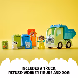 LEGO DUPLO Town Recycling Truck 10987 Building Toy Set  Learn Through Play with This STEM Creative Birthday Gift for Toddlers  Boys  Girls Ages 2+  Co