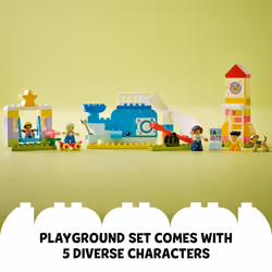LEGO DUPLO Town Dream Playground 10991 Building Toy Set for Toddlers  Boys and Girls  Hands-on STEM Learning About Letters and Numbers Through Imagina
