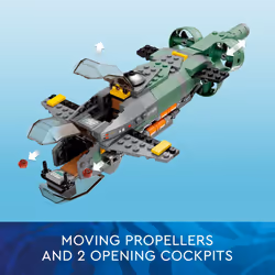 LEGO Avatar: The Way of Water Mako Submarine 75577 Buildable Toy Model  Underwater Ocean Set with Alien Fish and Stingray Figures  Movie Gift for Kids