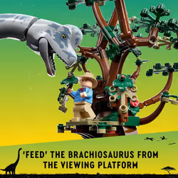 LEGO Jurassic World Brachiosaurus Discovery 76960 Jurassic Park 30th Anniversary Dinosaur Toy; Featuring a Large Dinosaur Figure and Brick Built Jeep - Additional view 4