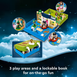 LEGO Disney Peter Pan & Wendy's Storybook Adventure 43220 Portable Playset with Micro Dolls and Pirate Ship  Travel Toy for Kids Ages 5 Plus