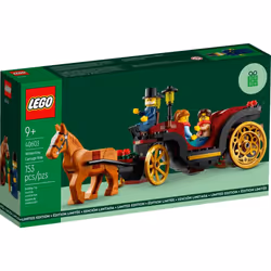 LEGO Wintertime Carriage Ride 40603 GWP - Festive Minifigures Golden Wheels and Charming Design for Holiday Joy (153 pcs)